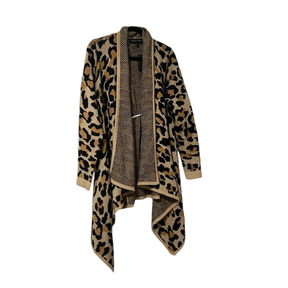 Inner Circle animal print asymmetrical cardigan